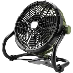 Multifunctional 11 in. 3 Fan Speeds Desk Fan Black with LED Lights Exterior Large, 5200Ah Battery and 4 Placement Modes