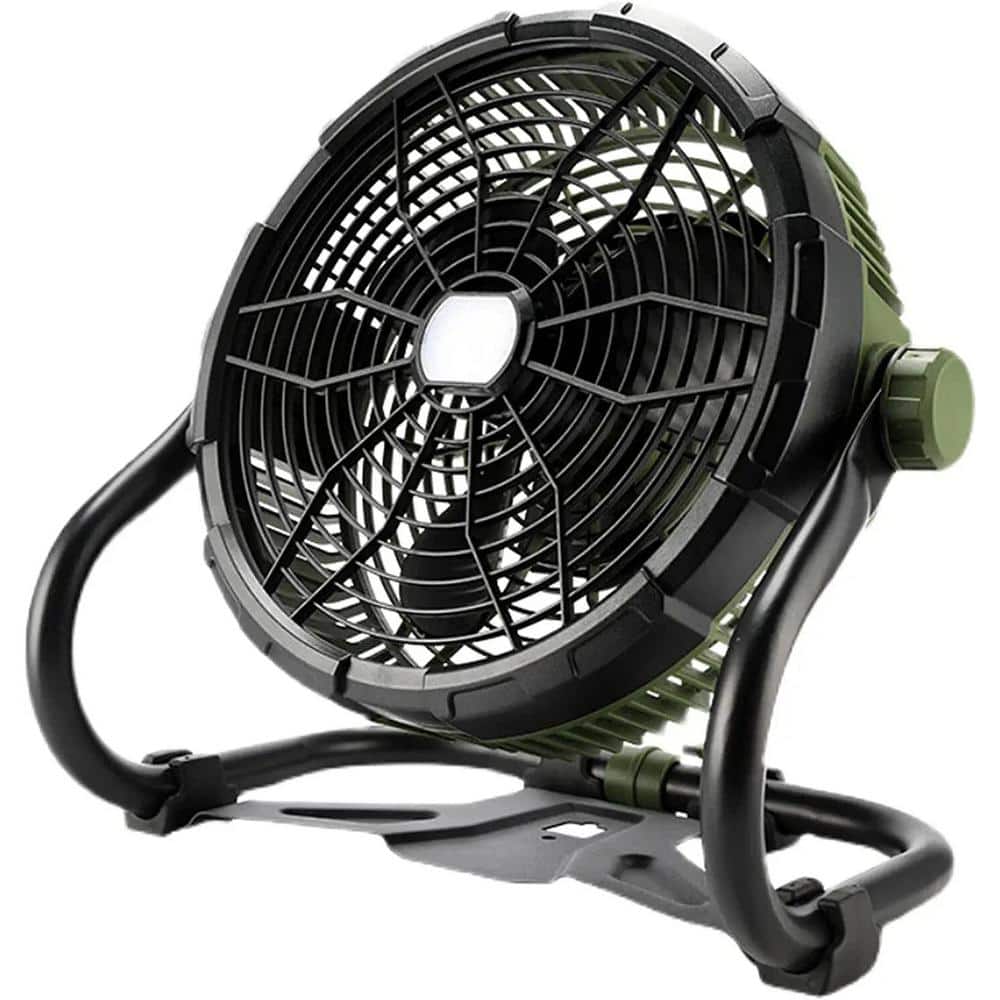 Multifunctional 11 in. 3 Fan Speeds Desk Fan Black with LED Lights Exterior