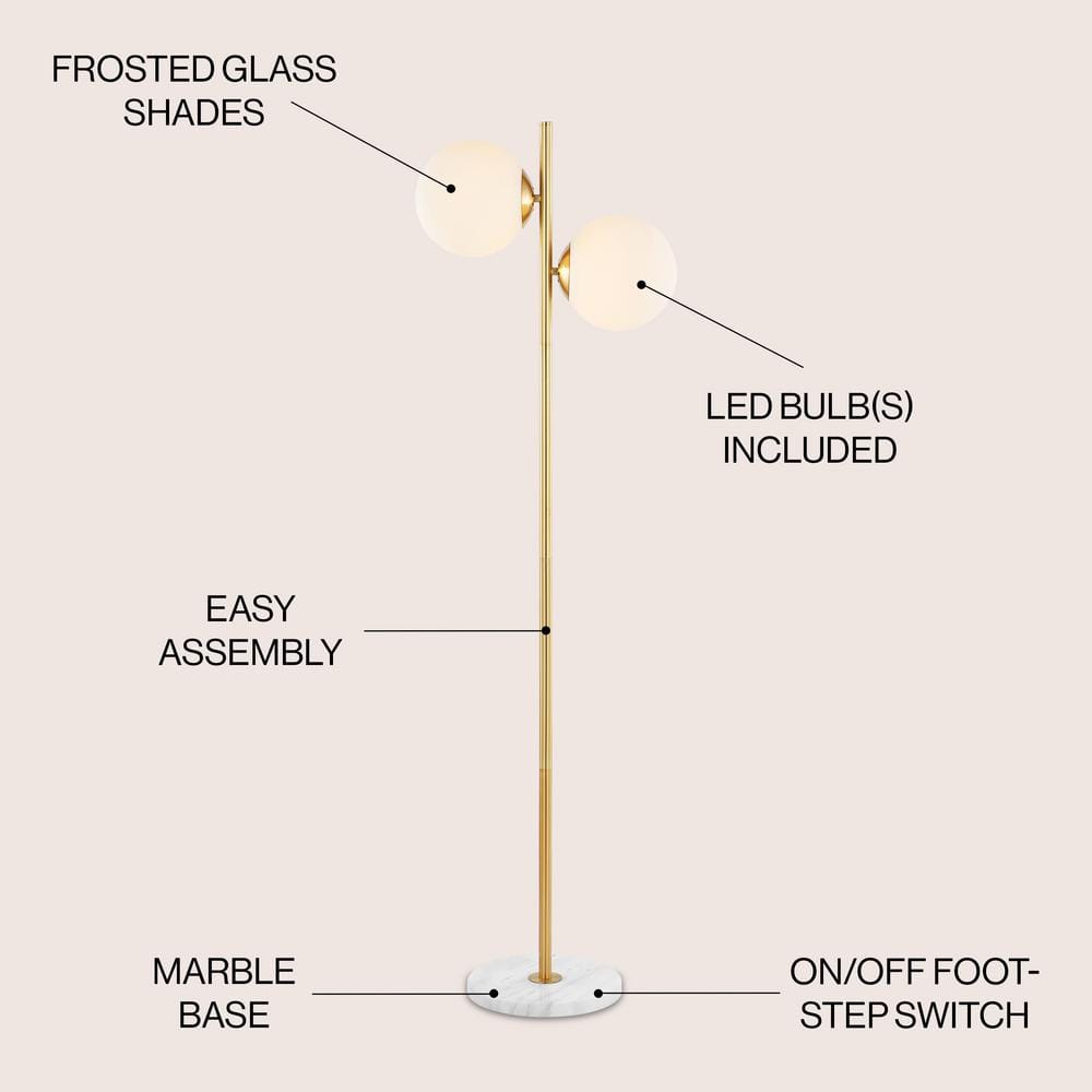 Oscar 60.5" Gold Modern Candlestick LED Floor Lamp