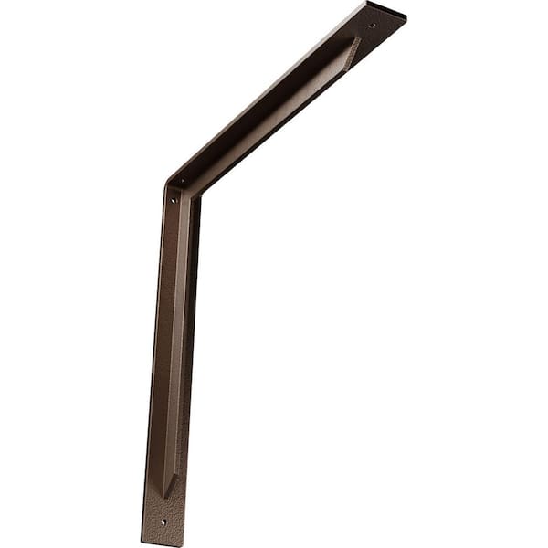 Ekena Millwork 2 in. x 18 in. x 18 in. Steel Hammered Dark Bronze Stockport Bracket