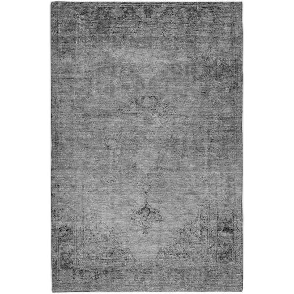 Dream Shag Premium Machine Washable Abstract ADS658 Gray 5 ft. x 7 ft. 6 in. Area Rug
