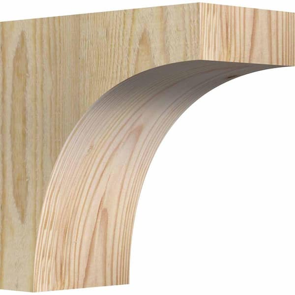 Ekena Millwork 4 in. x 8 in. x 8 in. Douglas Fir Huntington Rough Sawn Corbel