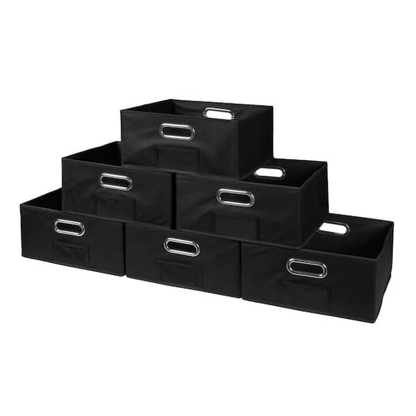 Casafield Set Of 6 Collapsible Fabric Storage Cube Bins, Black