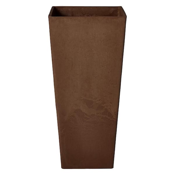 Algreen Valencia Planter, Square Taper Planter with Elevated Plant Shelf, 13-In. by 28-In. Height, Chocolate Marble Algreen Valencia Planter, Square Taper Planter with Elevated Plant Shelf, 13-In. by 28-In. Height, Chocolate Marble