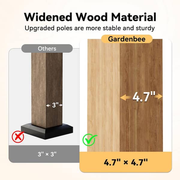 13 ft. x 11 ft. Outdoor Patio Wood Frame Gazebo with Double Galvanized Steel Roof and Mosquito Netting
