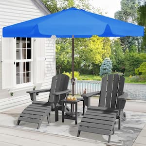 10 ft. Steel Market Crank and Tilt Outdoor Patio Umbrella in Blue