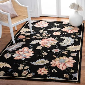 Chelsea Black Doormat 3 ft. x 5 ft. Speckled Gradient Floral Area Rug