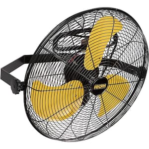 4600 CFM 18 in. High Velocity Wall Mounted Fan in Black with 180° Tilting, 3-Speed Industrial Shop Fan