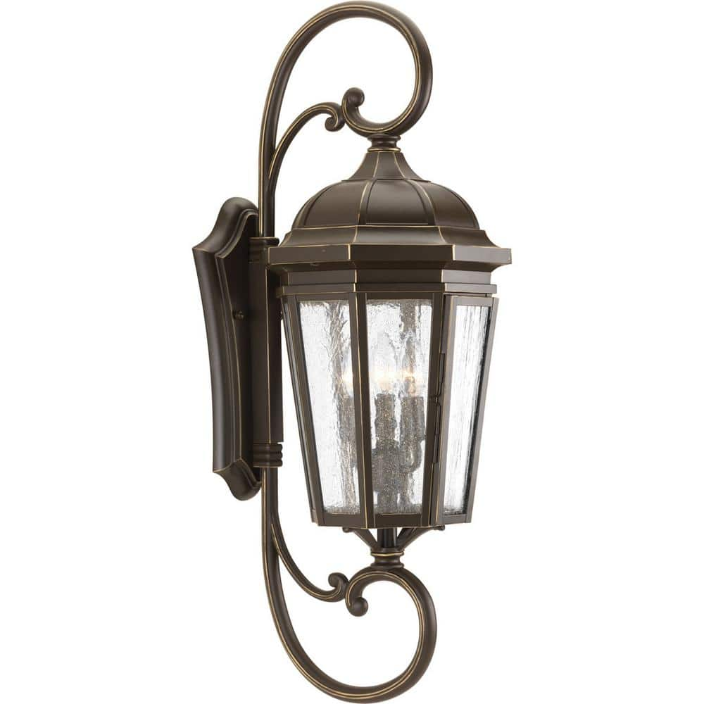 Progress Lighting Verdae Collection 3-Light Antique Bronze Clear Seeded ...