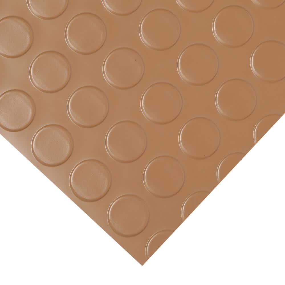 Sandstone Raised Coin Pattern Vinyl Garage Flooring Mat, 7.5 ft. x 17 ft.
