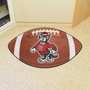 NC State Wolfpack Brown 20.5 in. x 32.5 in. Football Area Rug