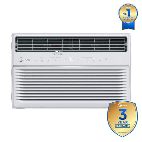 14,000 BTU Smart Window AC Cools up to 700 sq. ft. with Remote, Sleep Mode, Timer, Drain Hose incl. and Wi-Fi in White
