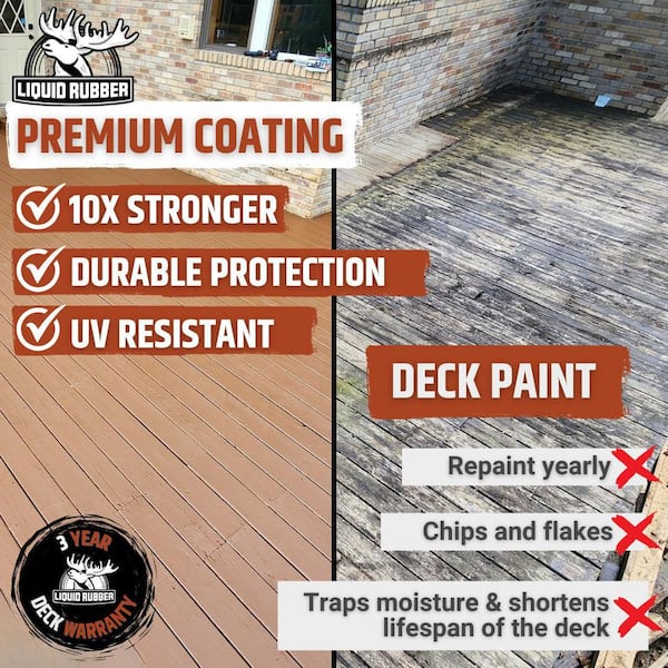 LIQUID RUBBER - 4 Gal., 15.1 l Misty Grey Smooth Polyurethane Deck Coating