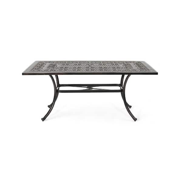 Miscool Anky Copper Rectangular Aluminum 28.5 in. H Outdoor Dining Table