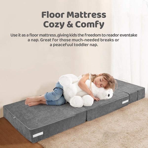 BOZTIY Folding Sofa Bed Floor Mattress For Kids, 3In1 Folding