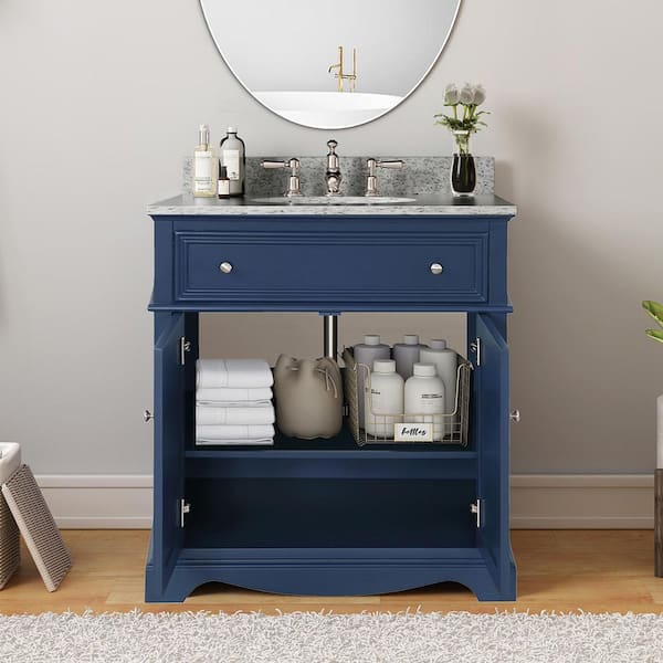 Home Decorators Collection Fremont 32 in. Single Sink Navy Blue