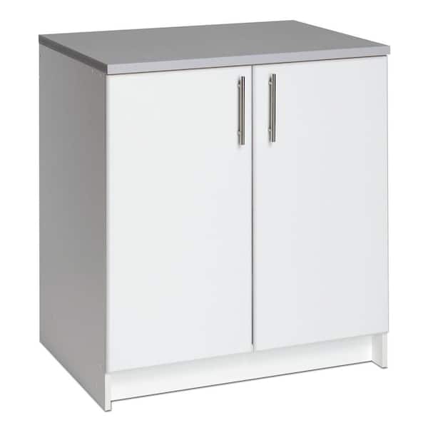 Prepac Wood Freestanding Garage Cabinet, White Laminate Garage Cabinets