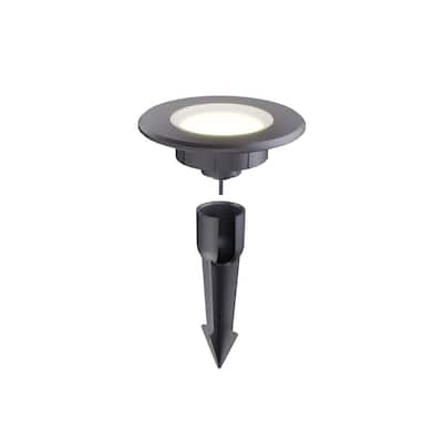 10-Watt Equivalent 150 Lumens Low Voltage Black Integrated LED Round Outdoor InGround Well/Deck Light