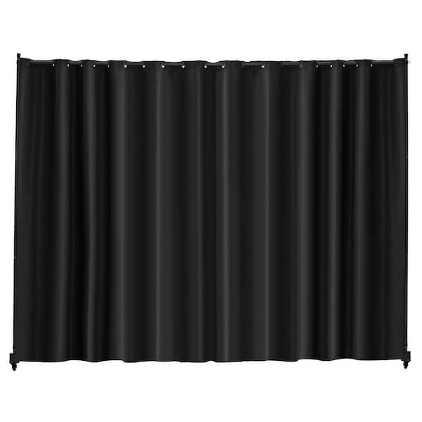 VEVOR Room Divider, Portable Panel Room Divider with Curtain Divider, Freestanding Room Divider Privacy Screen Polywire Black
