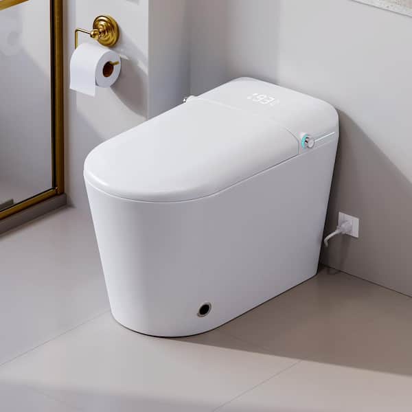 1-Piece Elongated Bidet Toilet 1.28 GPF in White with Bidet/Rear Wash, Heated Seat, Auto Open/Close and Remote Control