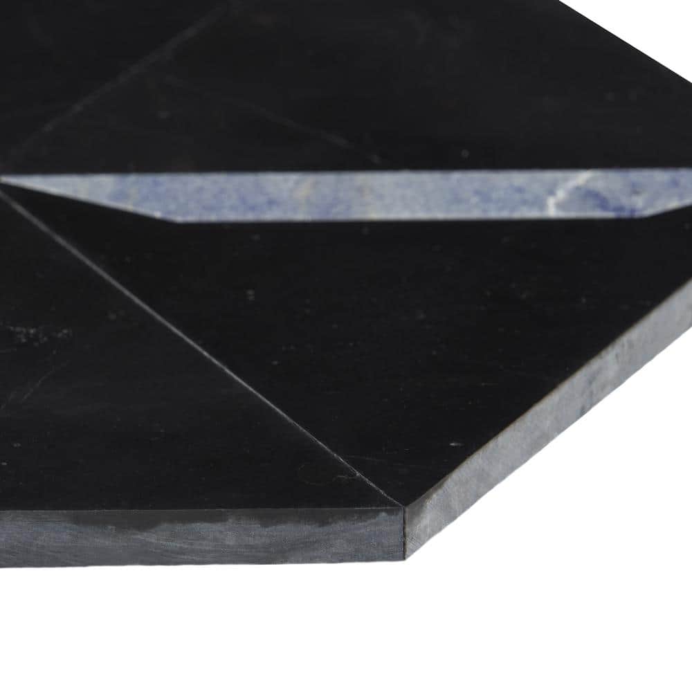 Santana Black Marble Hexagon Mosaic Tile
