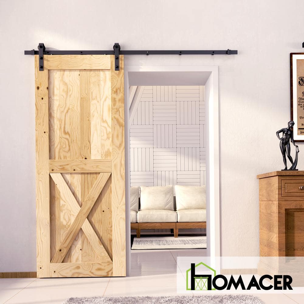 Unfinished Solid Pine Wood 36" x 80" Barn Door