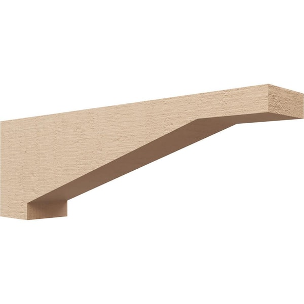 Ekena Millwork 4 in. x 8 in. x 24 in. Thin Burlington Rough Cedar Woodgrain TimberThane Corbel, Primed Tan