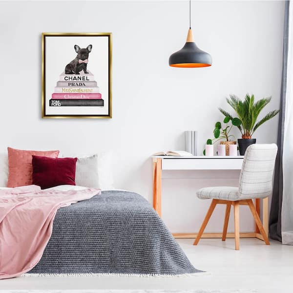 The Stupell Home Decor Collection Book Stack Fashion French Bulldog by  Amanda Greenwood Floater Frame Animal Wall Art Print 25 in. x 31 in.  agp-117_ffg_24x30 - The Home Depot