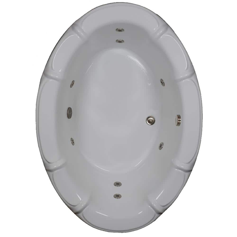 Comfortflo 68 in. Acrylic Rectangular Dropin Air Bath Bathtub in White