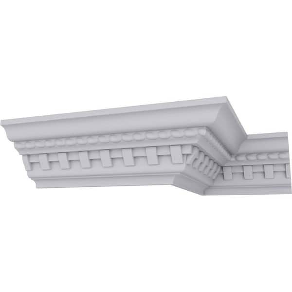 3-7/8 in. x 3-1/2 in. x 94-1/2 in. Polyurethane Bulwark Dentil and Rope Crown Moulding