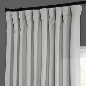 Oyster White Faux Linen Extra Wide Room Darkening Curtain - 100 in. W X 96 in. L (1 Panel)