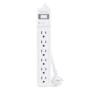 6-Outlet Surge Protector with 2.5 ft. cord, White