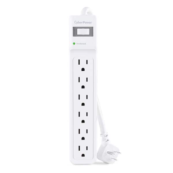 CyberPower 6-Outlet Surge Protector with 2.5 ft. cord, White