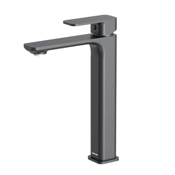 Venda Single Handle Single Hole Vessel Bathroom Faucet with Matching Pop-up Drain in Matte Black