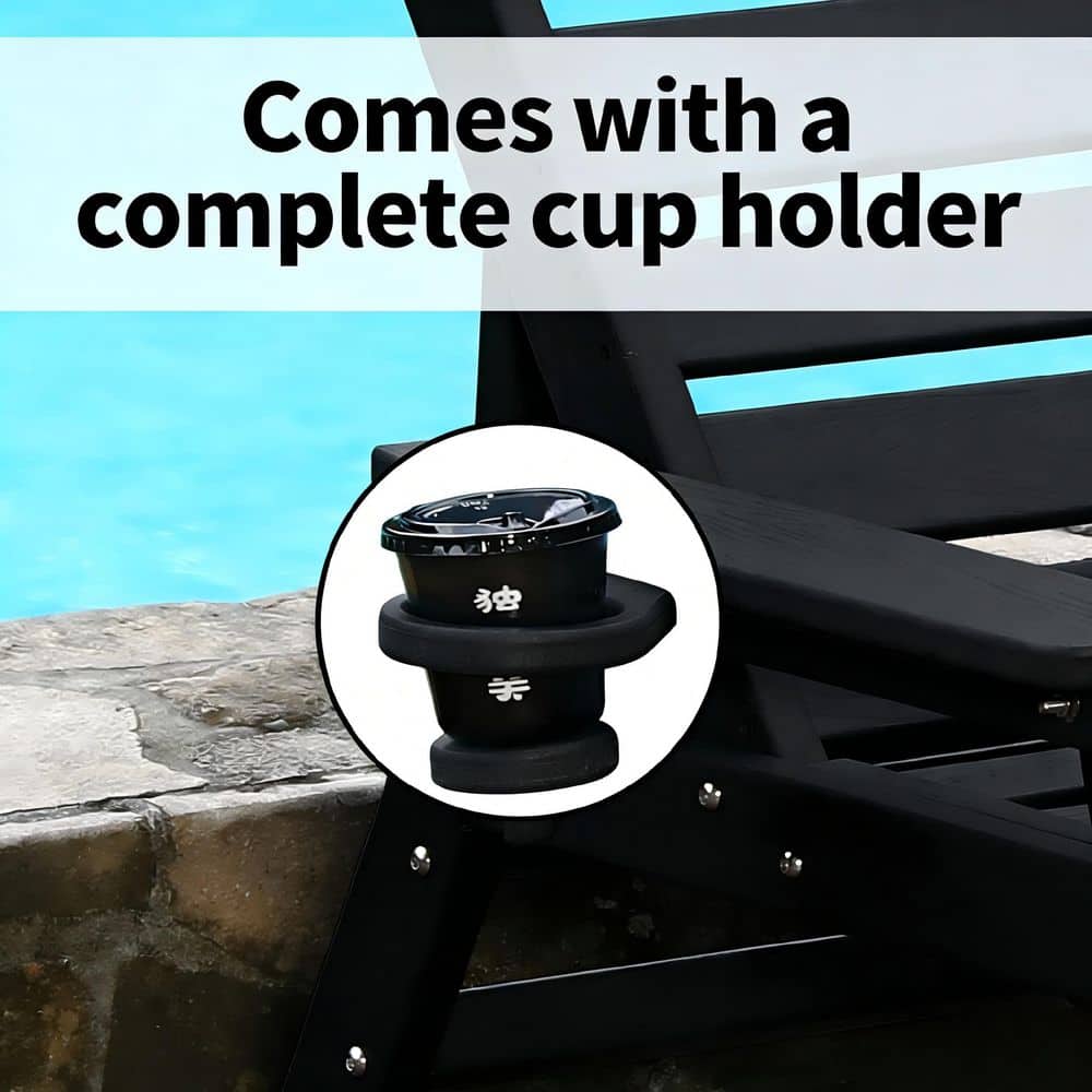 Close-up of the cup holder on the chaise lounge.