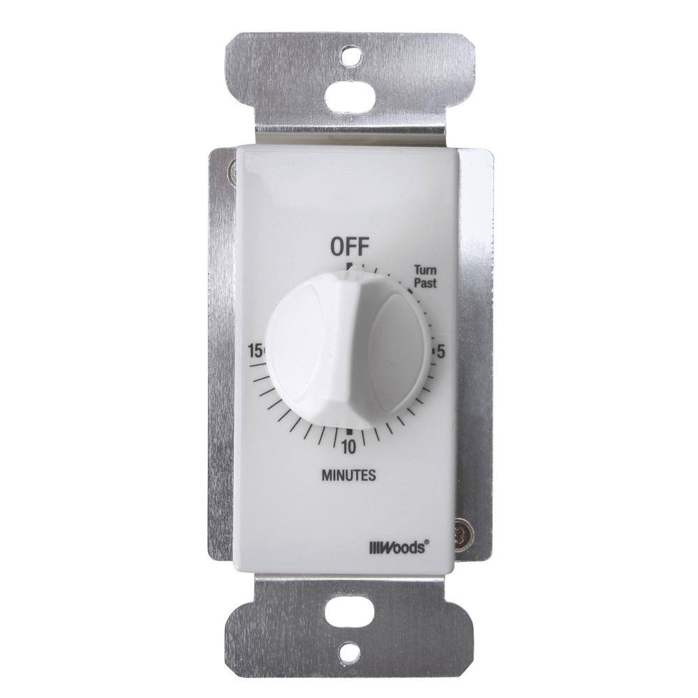 Woods White 15-Minute In-Wall Countdown Timer
