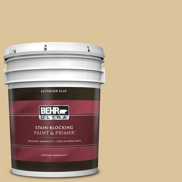 BEHR ULTRA 5 gal. #S310-3 Natural Twine Flat Exterior Paint & Primer