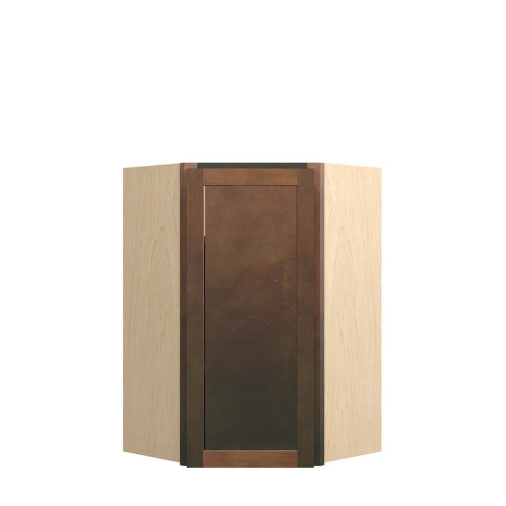 Amherst Shaker 24 in. W x 36 in. H x 12 in. D in Walnut Plywood Assembled Corner Diagonal Wall Cabinet price history on PriceWatchPro