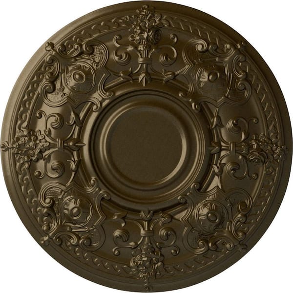 Ekena Millwork 28-1/8" x 1-3/4" Oslo Urethane Ceiling (Fits Canopies up to 10-1/2"), Brass