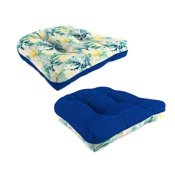 Jordan Manufacturing 19 in. W x 19 in. D x 4 in. T Square Outdoor Wicker Seat Cushion (2-Pack)