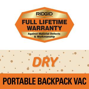 6 Qt. NXT Backpack Vacuum Cleaner with Filters and Locking Accessories for Dry Applications