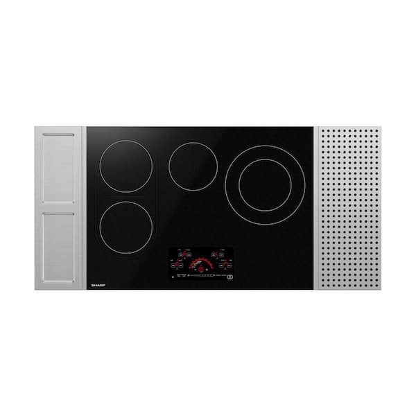 30 in. 4-Elements Smooth-Top Electric Cooking in Black with Stainless Steel Side Trims