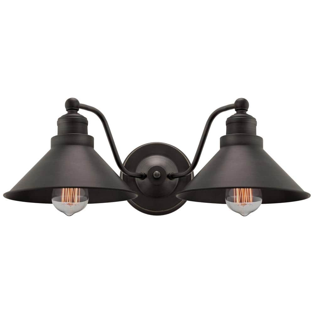Dual-Source Brushed Dark Bronze Industrial Wall Sconce
