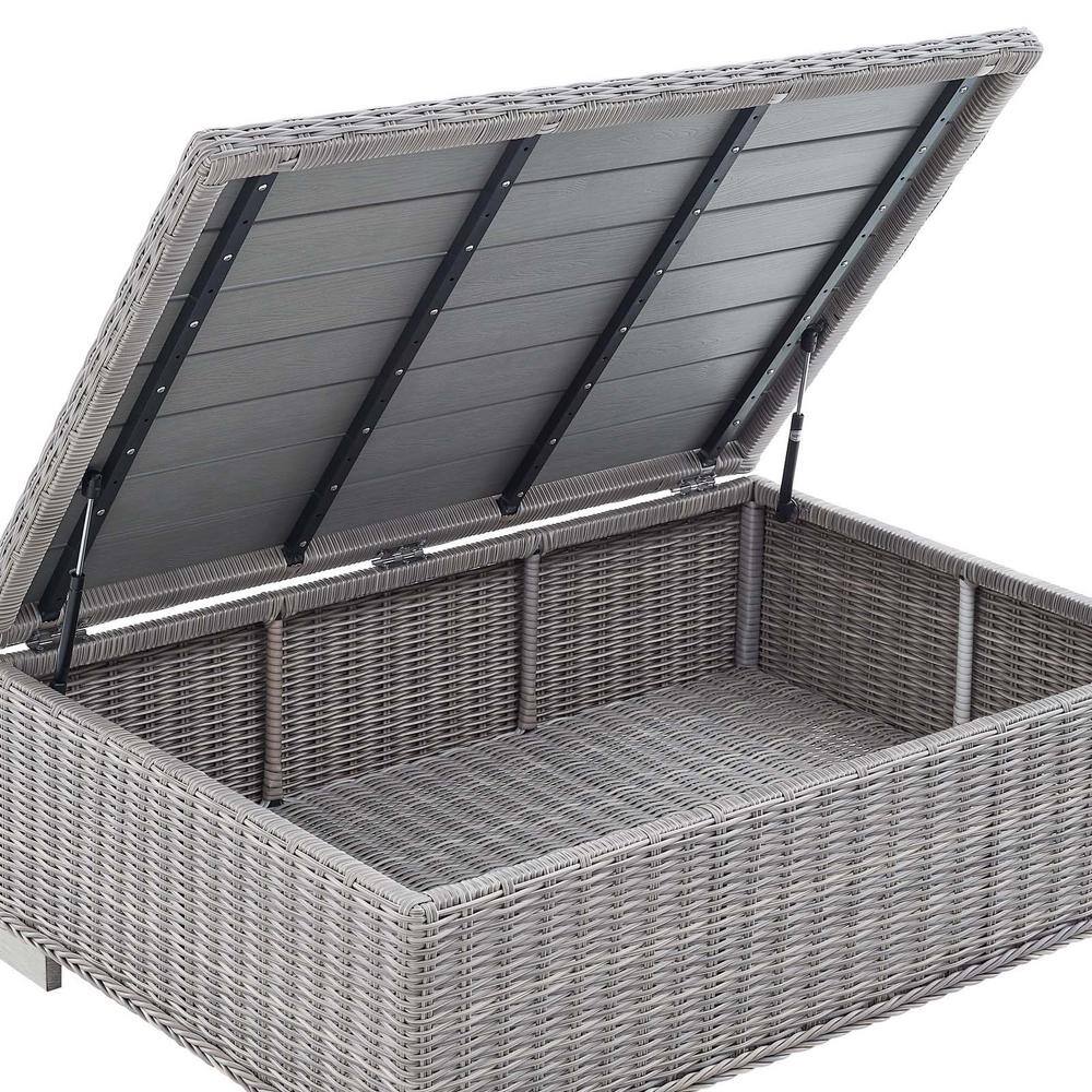 Conway 45" Light Gray Synthetic Wicker Rattan Outdoor Coffee Table