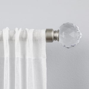Crystal Ball 36 in. - 72 in. Adjustable 1 in. Single Curtain Rod Kit in Matte Silver with Finial