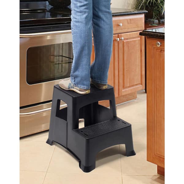 Two step plastic step stool discount