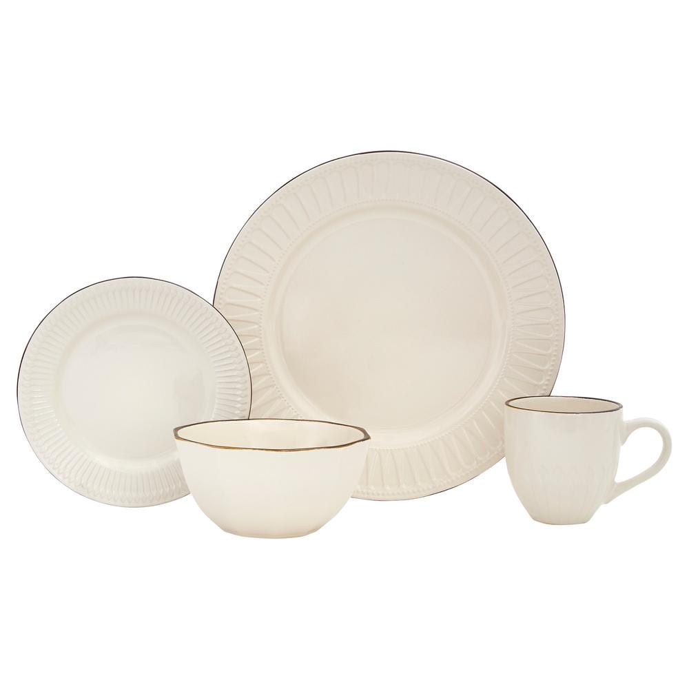 BAUM 16-Piece Stephens Ivory Ceramic Dinnerware Set (Service for 4 people) -  WREN16I