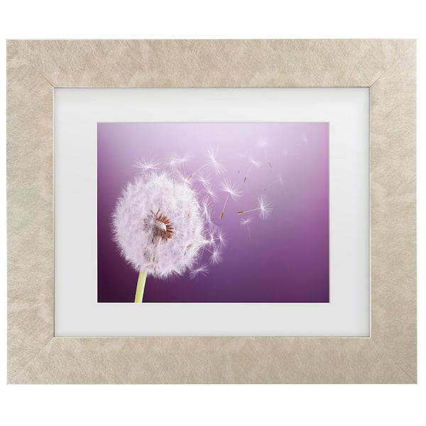 Trademark Fine Art Bess Hamiti Dandelion Flying Matted Framed Photography Wall Art 14.5 in. x 17.5 in.