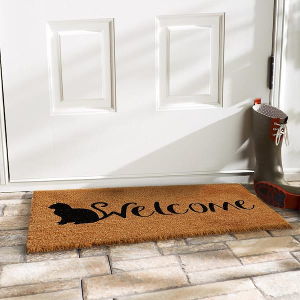 Calloway Mills Black Cat Welcome Door Mat 17 in. x 29 in., Multi