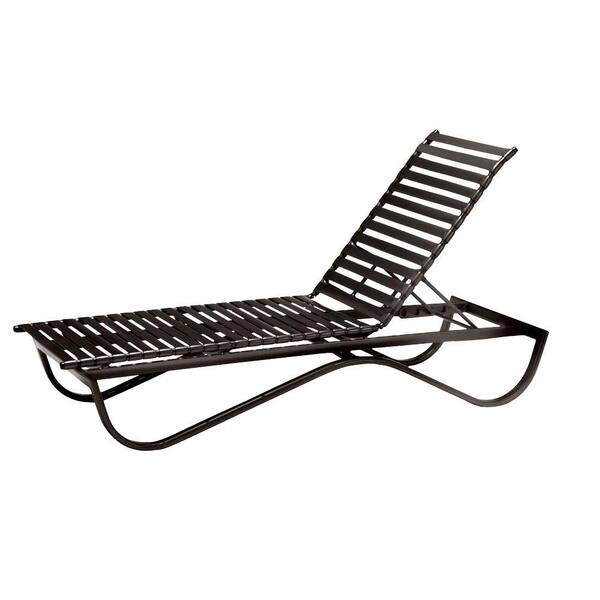 Tradewinds Scandia Java Commercial Strap Stackable Patio Chaise Lounge